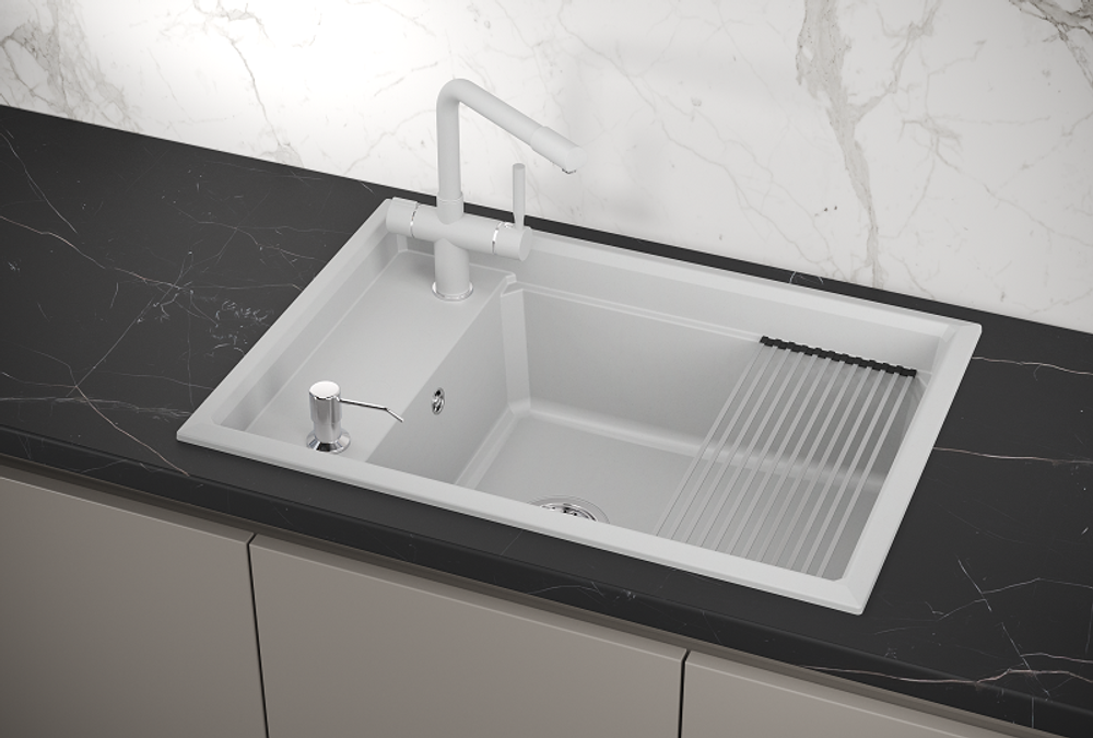 Кухонная мойка GRANULA Kitchen Space (7305, АРКТИК)