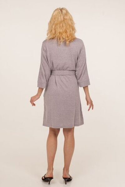 Оригинальный коротенький халатик с поясом (Размер: XXL) (Цвет: сиреневый)