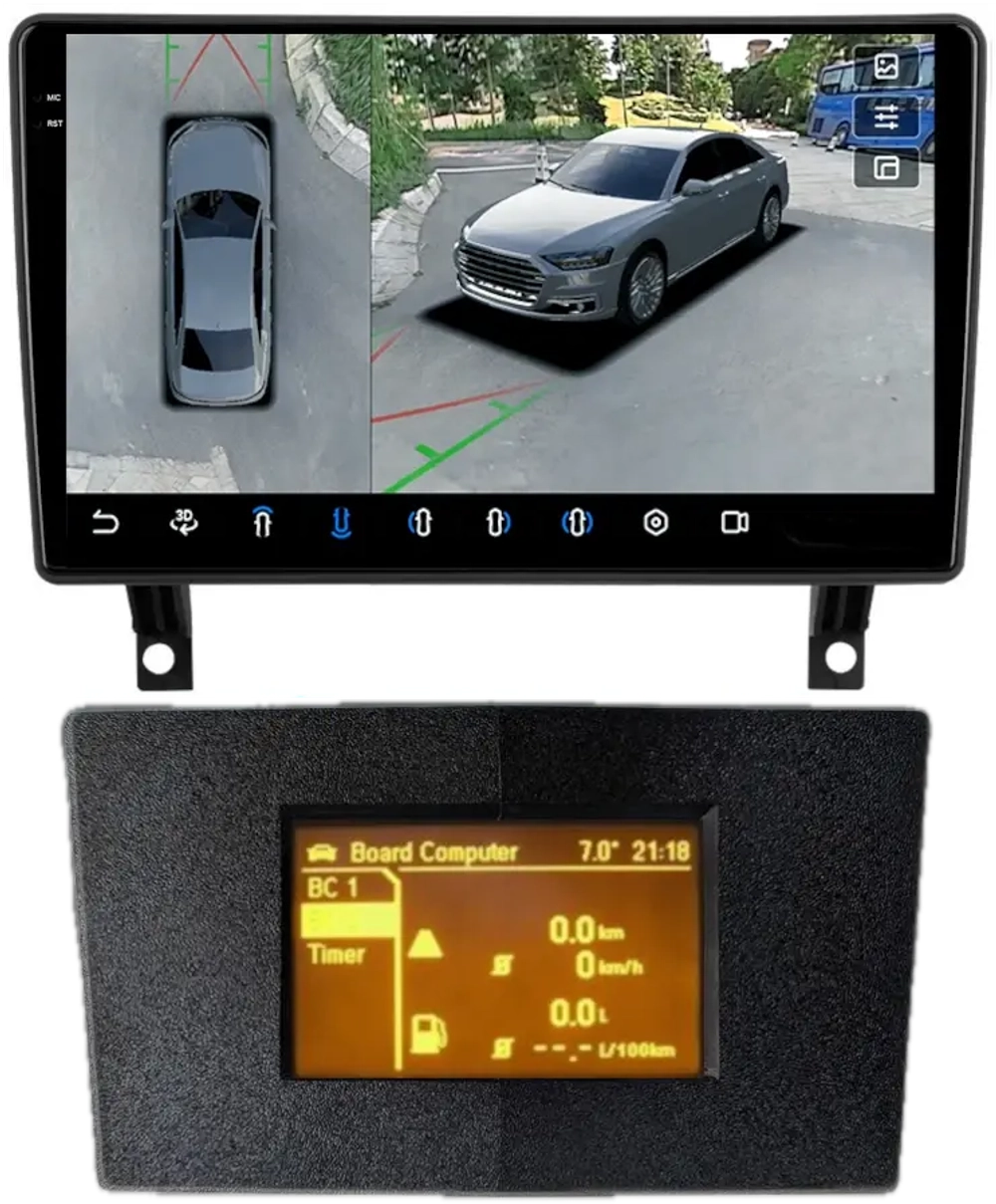 Магнитола для Opel Antara 2006-2015 (перенос БК вниз, черная) - Teyes CC3-2K-360 на Android 10, 2K QLED, 6Гб+128Гб, CarPlay, 4G SIM-слот, 4 камеры в комплекте