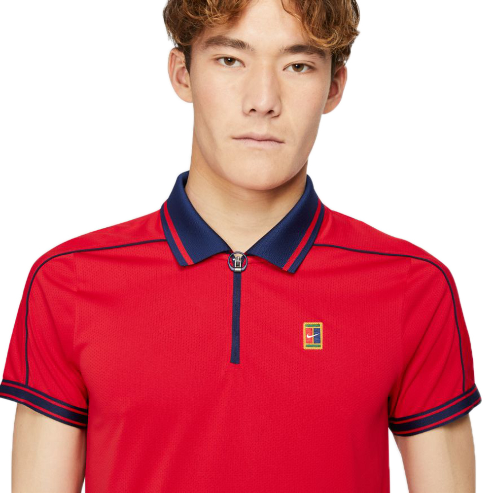 Мужское поло теннисное Nike Court Dri-FIT Adv Slam Polo M - university red/binary blue/binary blue