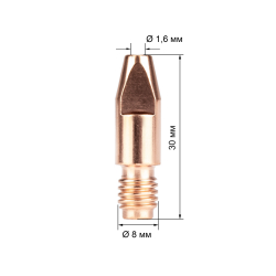 Наконечник M8х30х1.6 (140.0587/MD0005-16) VARTEG