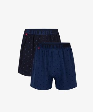 Трусы (2 шт) мужские семейные Atlantic 2MBX-035,темно-синие + темно-голубые