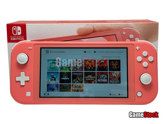 Игровая приставка Nintendo Switch Lite 32GB Коралловый БУ + Чип + 128GB