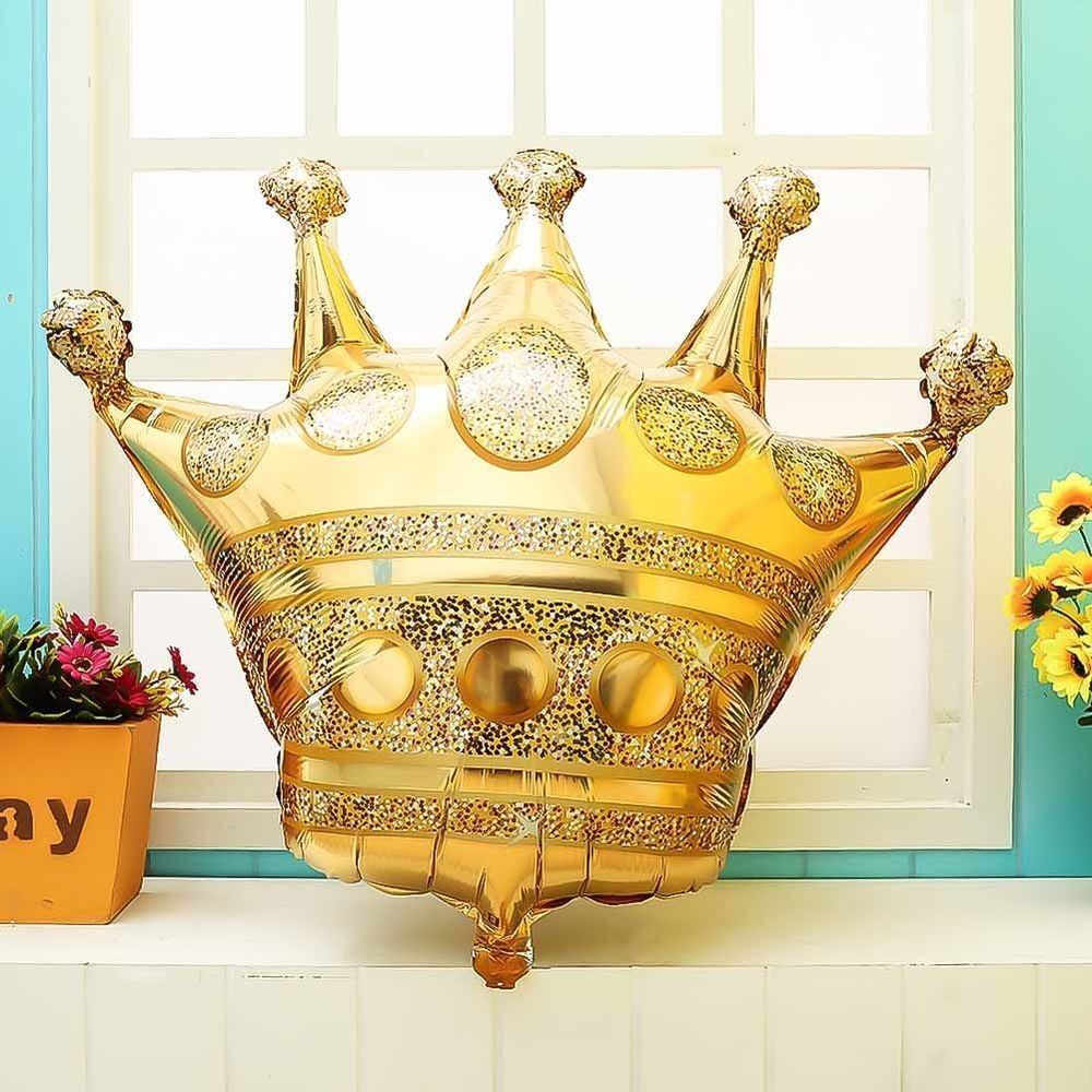 Шар (34"/86 см) Фигура, Корона, Золото 1 шт.