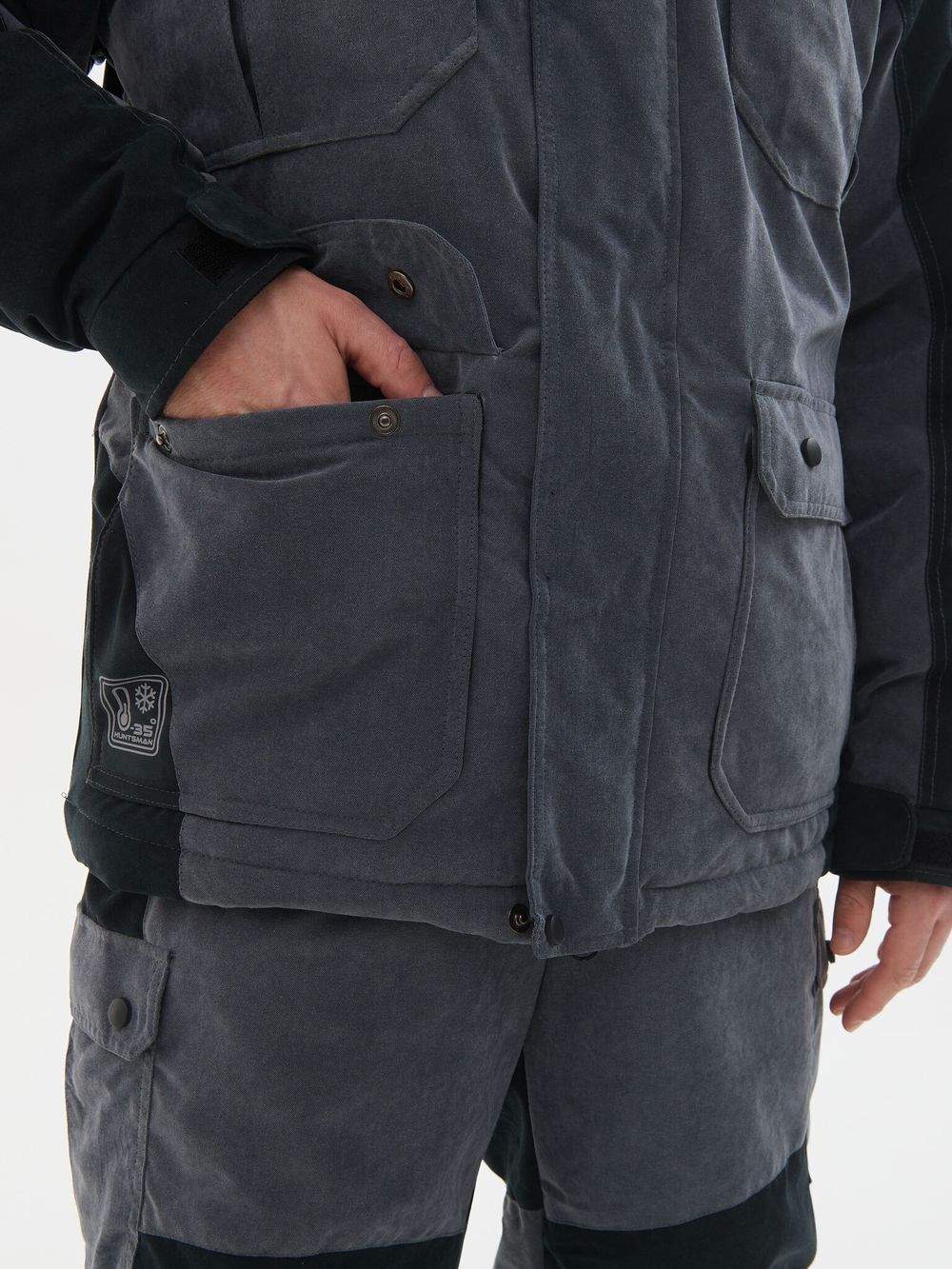 Костюм зимний Канада ткань Финляндия цвет Серый/Черный Костюм зимний Канада ткань Финляндия цвет Серый/Черный