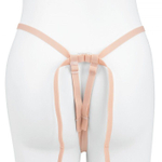 Поясной полый вибратор Mojo Throttle Vibrating Male Harness - 18 см. (Цвет: телесный)