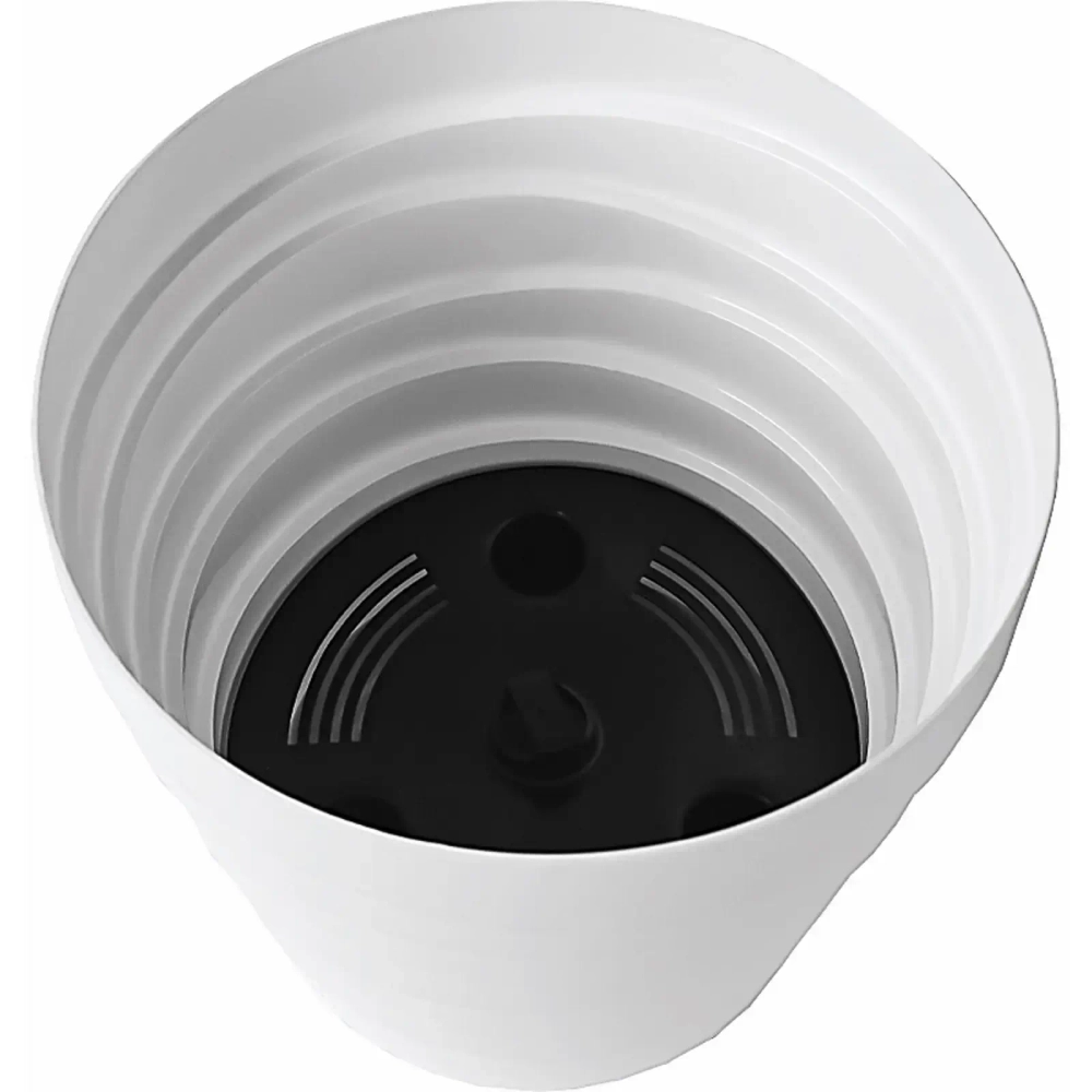 Кашпо для цветов пластиковое 2,25л d-18см «Бархан» Белый