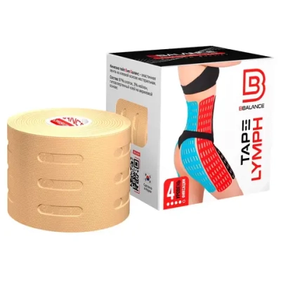 Кинезио тейп BB LYMPH TAPE 5см*5м бежевый Хлопок