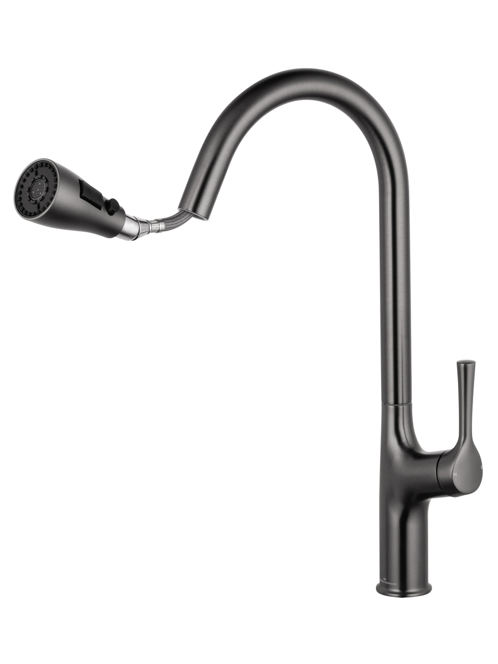 Смеситель для кухни с выдвижным изливом WONZON & WOGHAND, Темный графит (WW-AE54123-BGG)