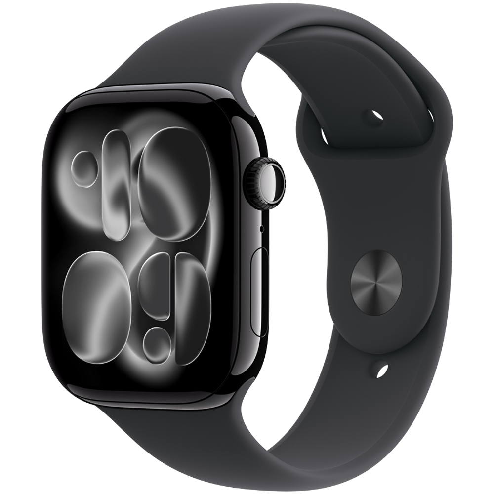 Apple Watch Series 11 GPS 46mm Jet Black Aluminium Case with Black Sport Band - M/L,Model A3333