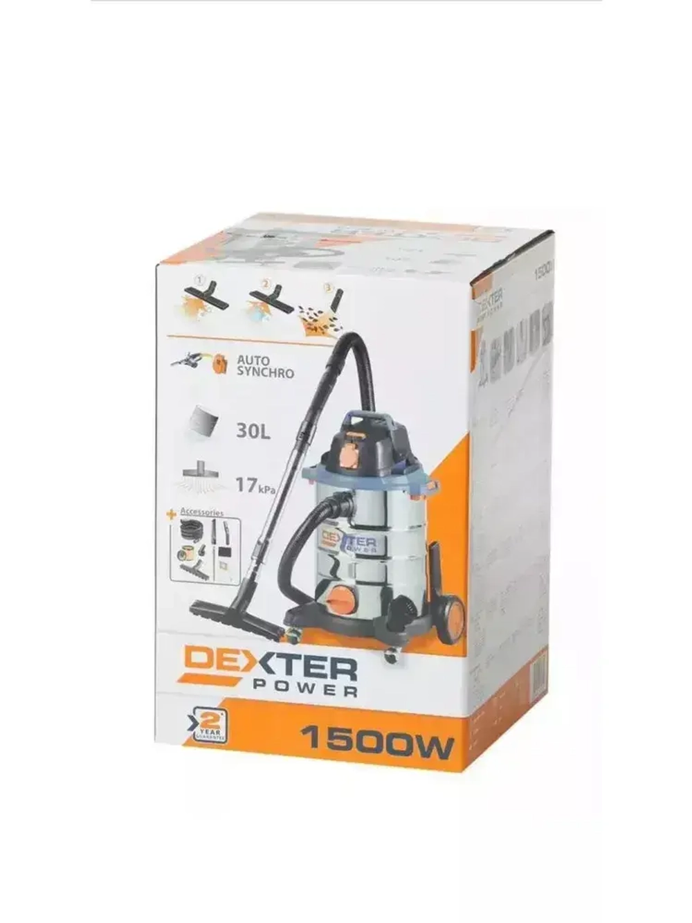 Dexter Строительный пылесос 30 л, 1500 Вт