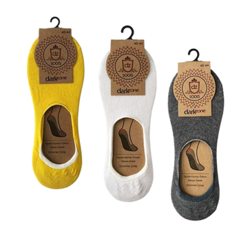 Носки-невидимки мужские набор 3в1 (желтые, белые, серые) DARKZONE DZCP3007