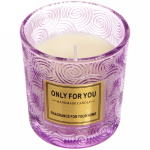 Свеча «Only For You-Arista» 7,2*8см в подсвечнике с крышкой, цвет лавандовый, в подарочной коробке