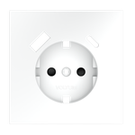 Накладка для розетки с заземлением и защитными шторками, с USB A+C, S70 (белый матовый)