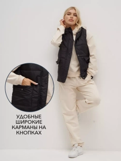 Жилетка утепленная безрукавка больших размеров