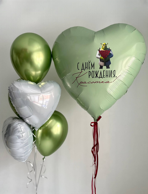 Воздушные гелиевые шарики с доставкой по Хабаровску шрек/эвкалипт/лавровый лист №4899