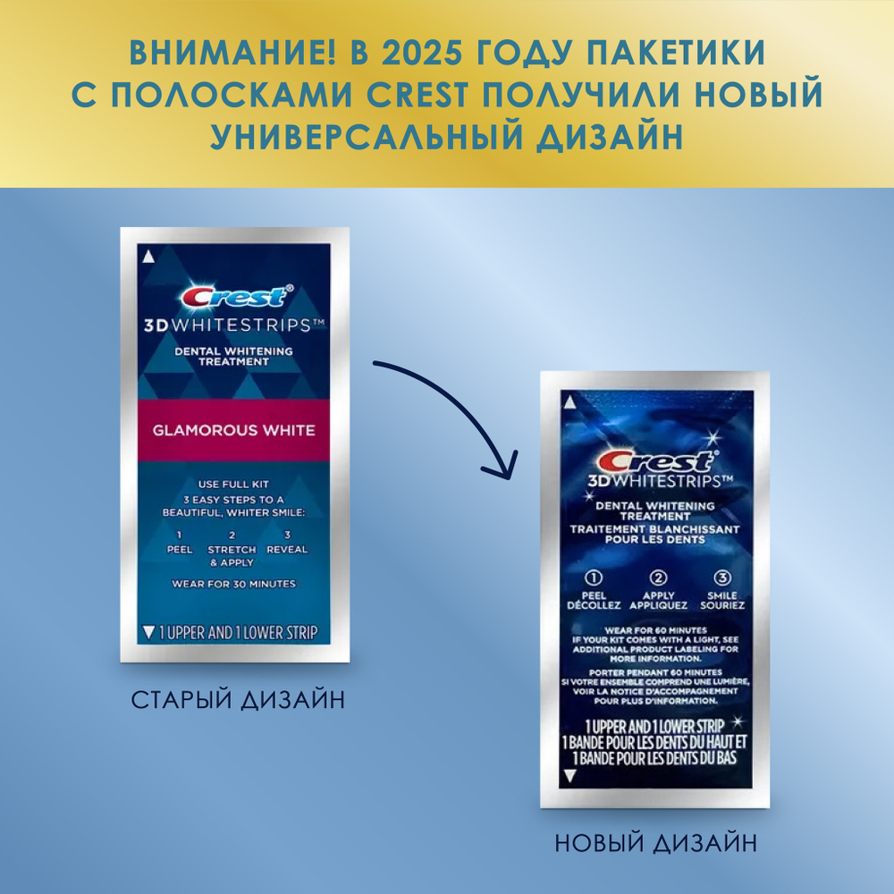 Отбеливающие полоски Crest 3D White Glamorous White (1 Week) 7шт УЦЕНКА