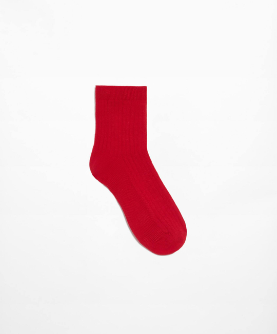 OYSHO Короткие носки из смесового хлопка в рубчик, красный