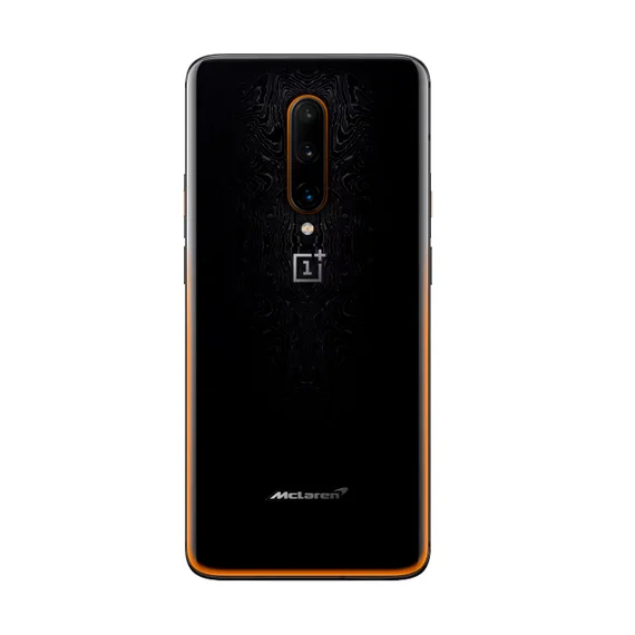 Задняя крышка для OnePlus 7T Pro черно-оранжевая (McLaren Edition) без стекла камеры