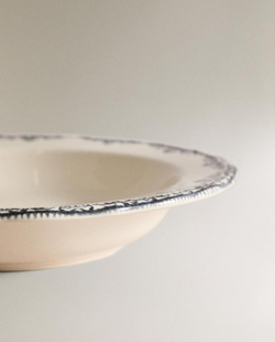 ZARA HOME ТАРЕЛКА ДЛЯ СУПА С РИСУНКОМ, СИНИЙ