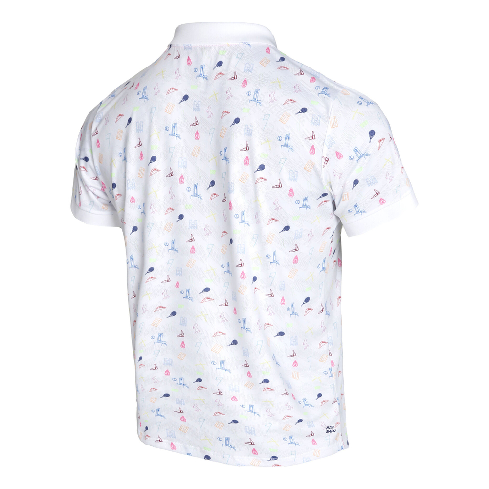 Мужское теннисное поло BIDI BADU Idir Tech Polo Men - White, Multicoloured