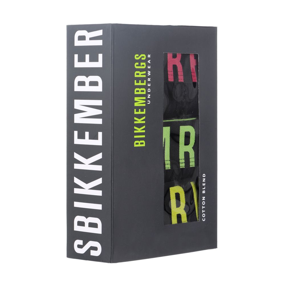 Мужские трусы хипсы (черный) набор 3 в 1 Bikkembergs MIX COLOR FLUO BKK1UTR16TR