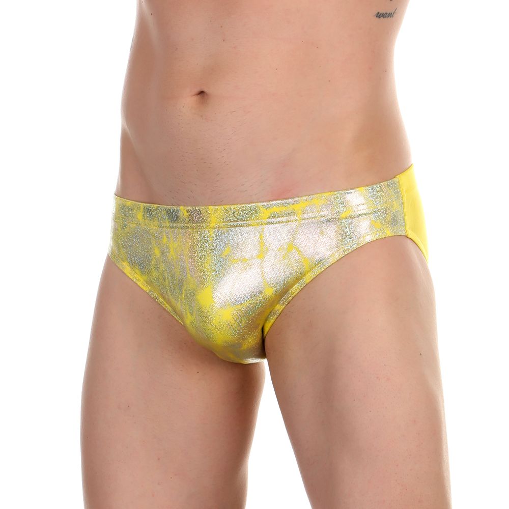 Мужские плавки желтые с блестками Boefje