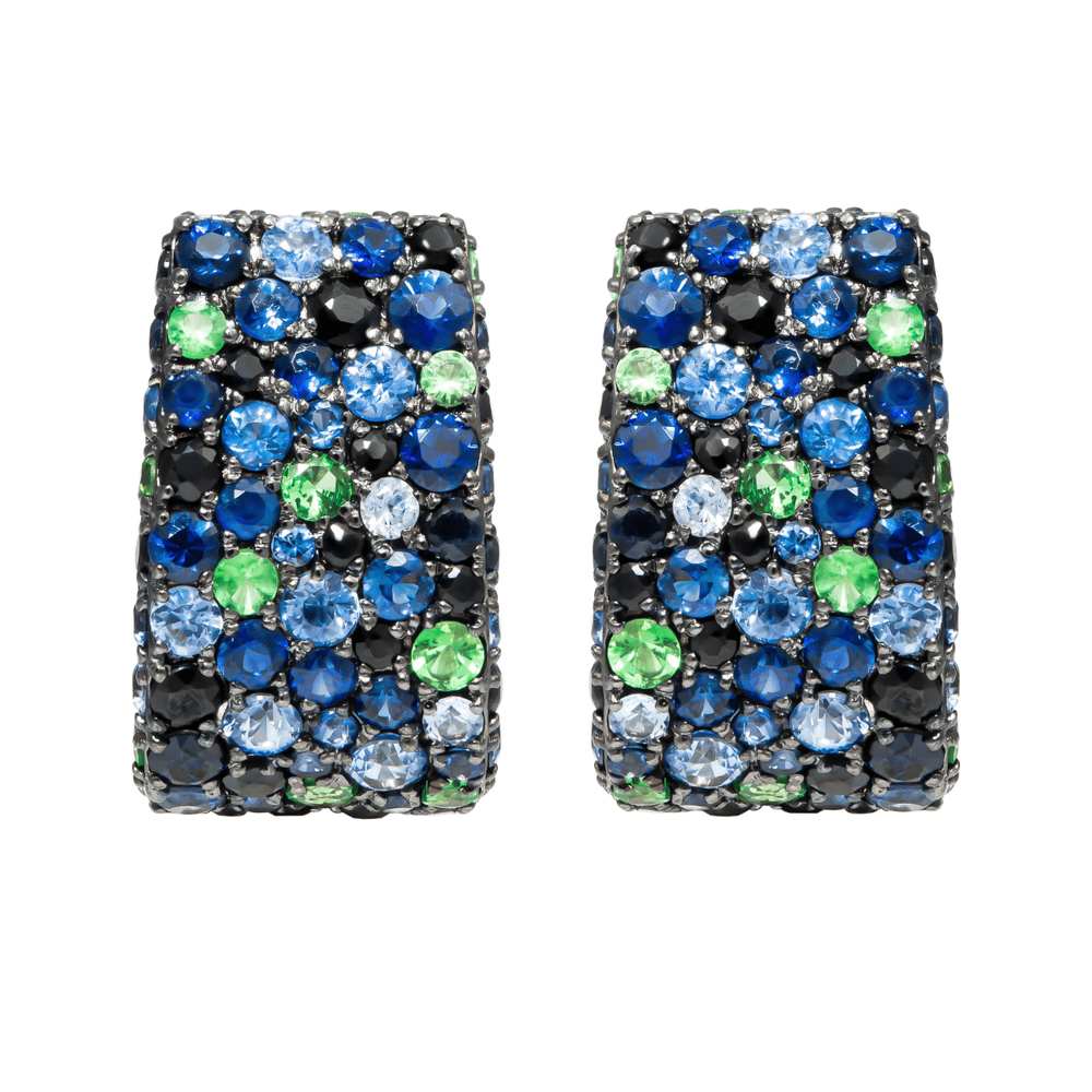 Серьги с Сапфирами и Цаворитами, E0256-1/7