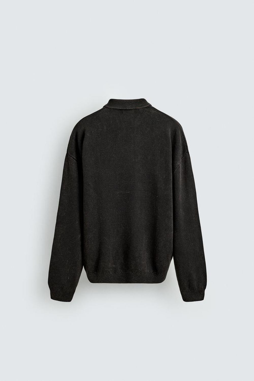 ZARA ТРИКОТАЖНОЕ ПОЛО С ЭФФЕКТОМ ПОТЕРТОСТИ, КОРИЧНЕВЫЙ