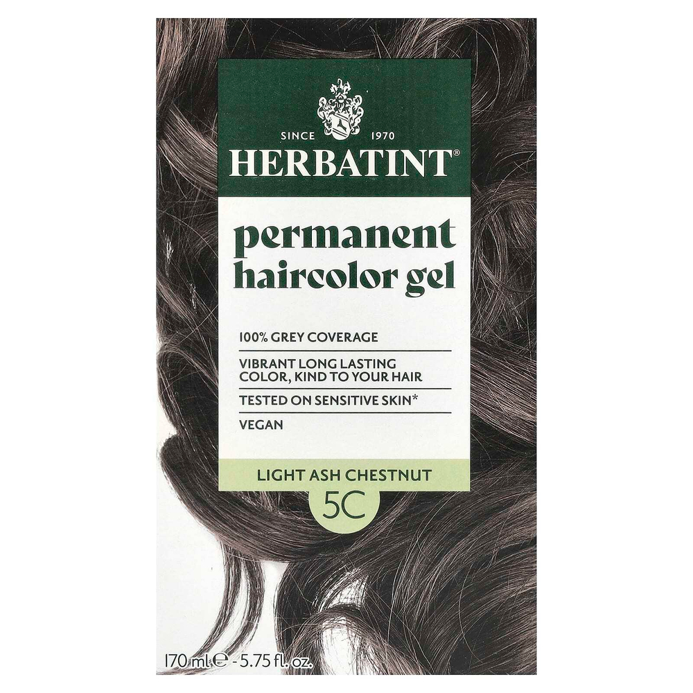 Herbatint, Перманентная гель-краска для волос, 5C, светлый пепельный каштан, 135 мл (4,56 жидк. унции)