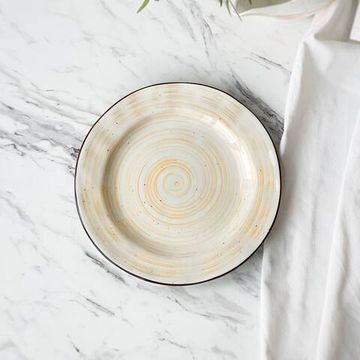 Тарелка Latte 22,5 см, ручная работа, фарфор