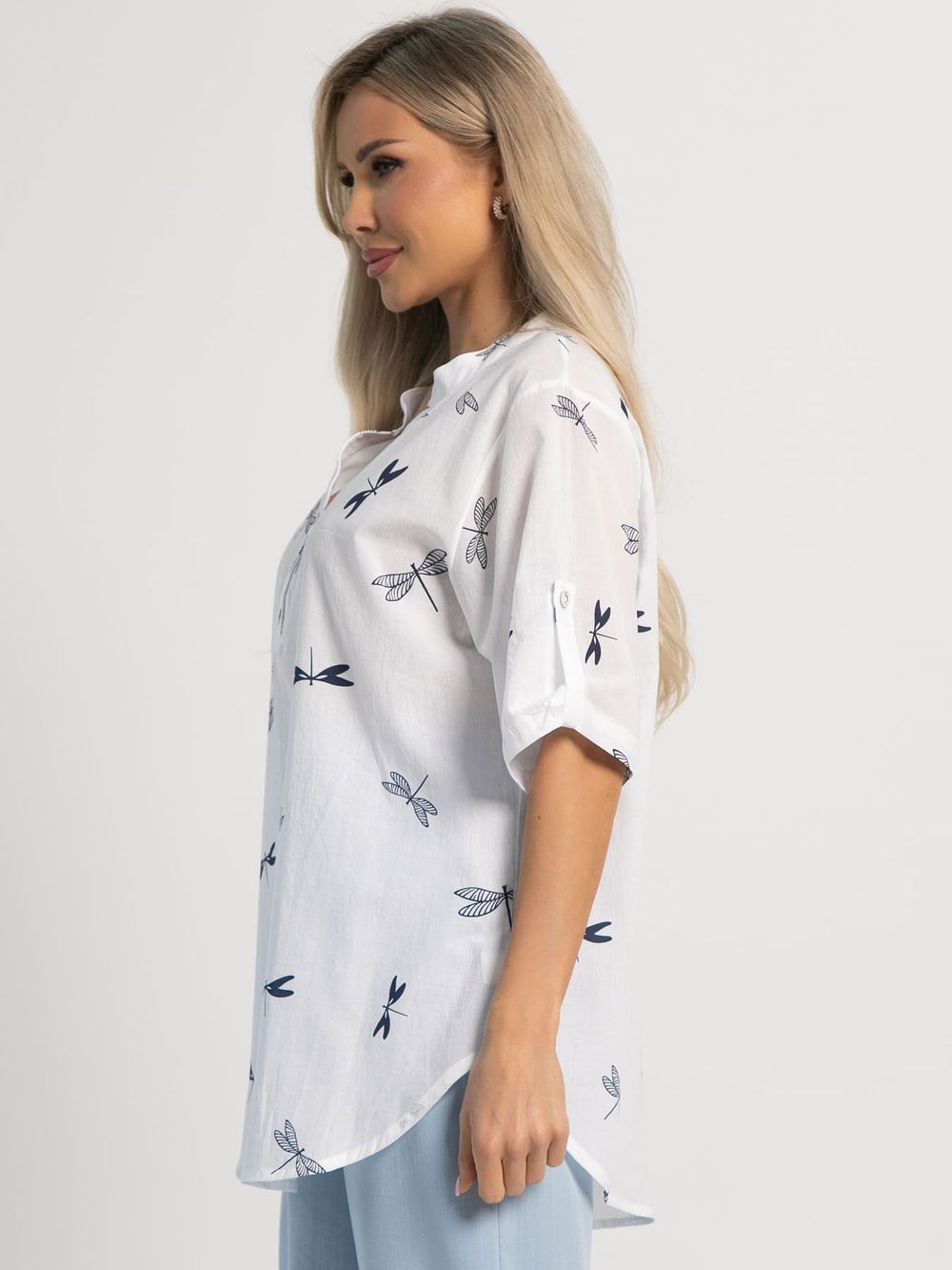 Блуза Онисия (белая/стрекозы) Б15947-4М LT Collection