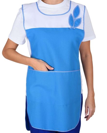 Фартук-сарафан женский "Сириус-Весна" (бирюза/белый)