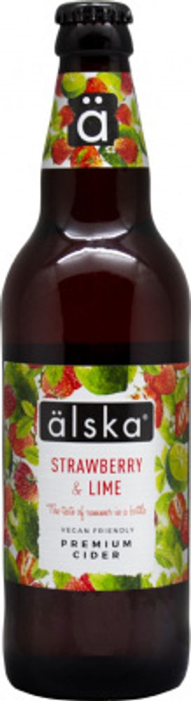 Сидр Алска Клубника и Лайм / Alska Strawberry &amp; Lime 0.5 - стекло