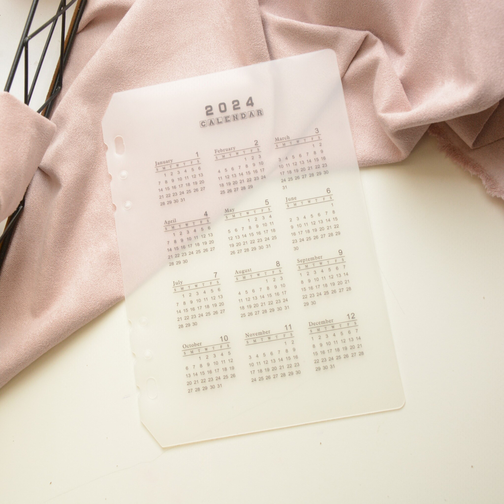 Пластиковый разделитель для планера, блокнота с календарем 2024, 14,5х21 см