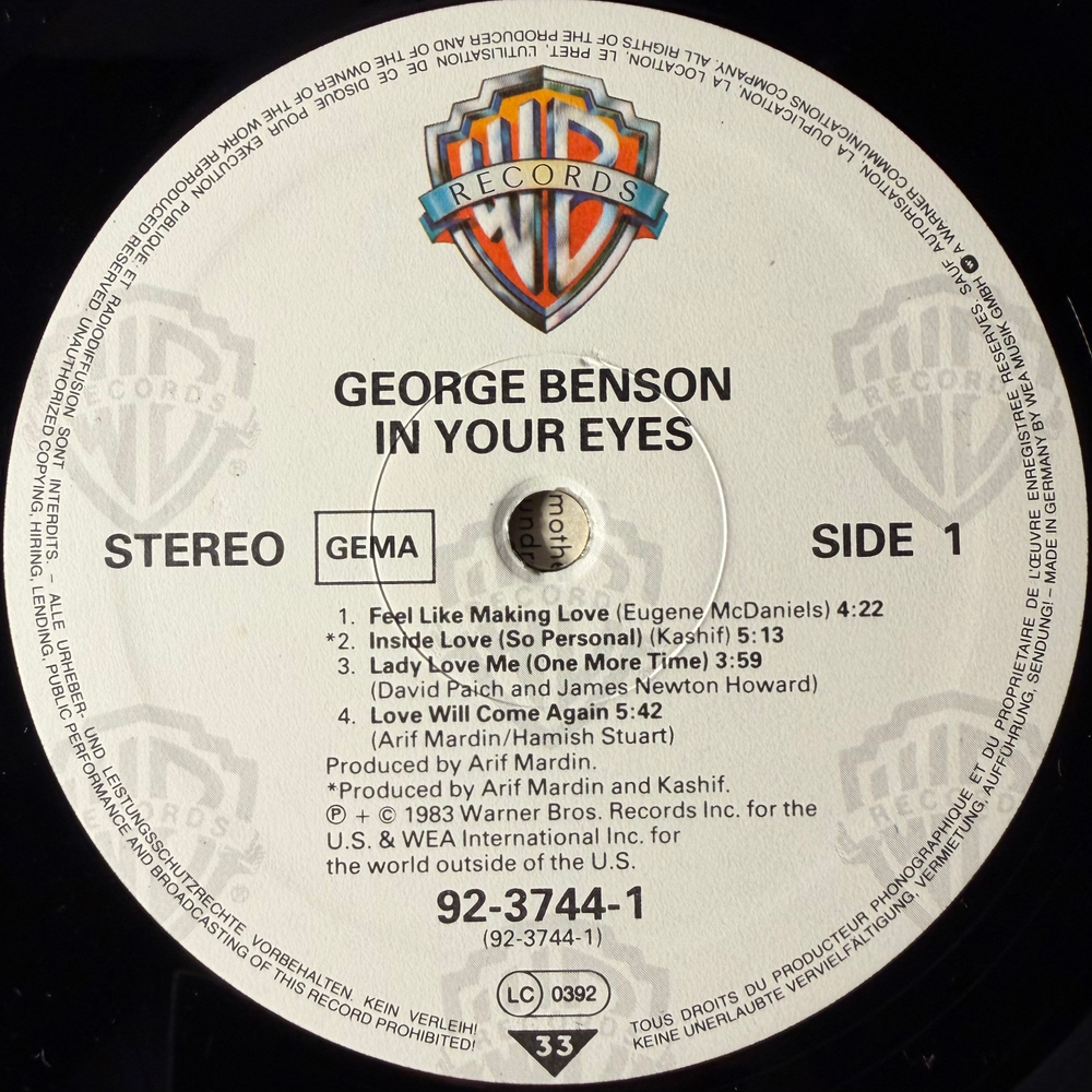 George Benson ‎– In Your Eyes (Германия 1983г.)