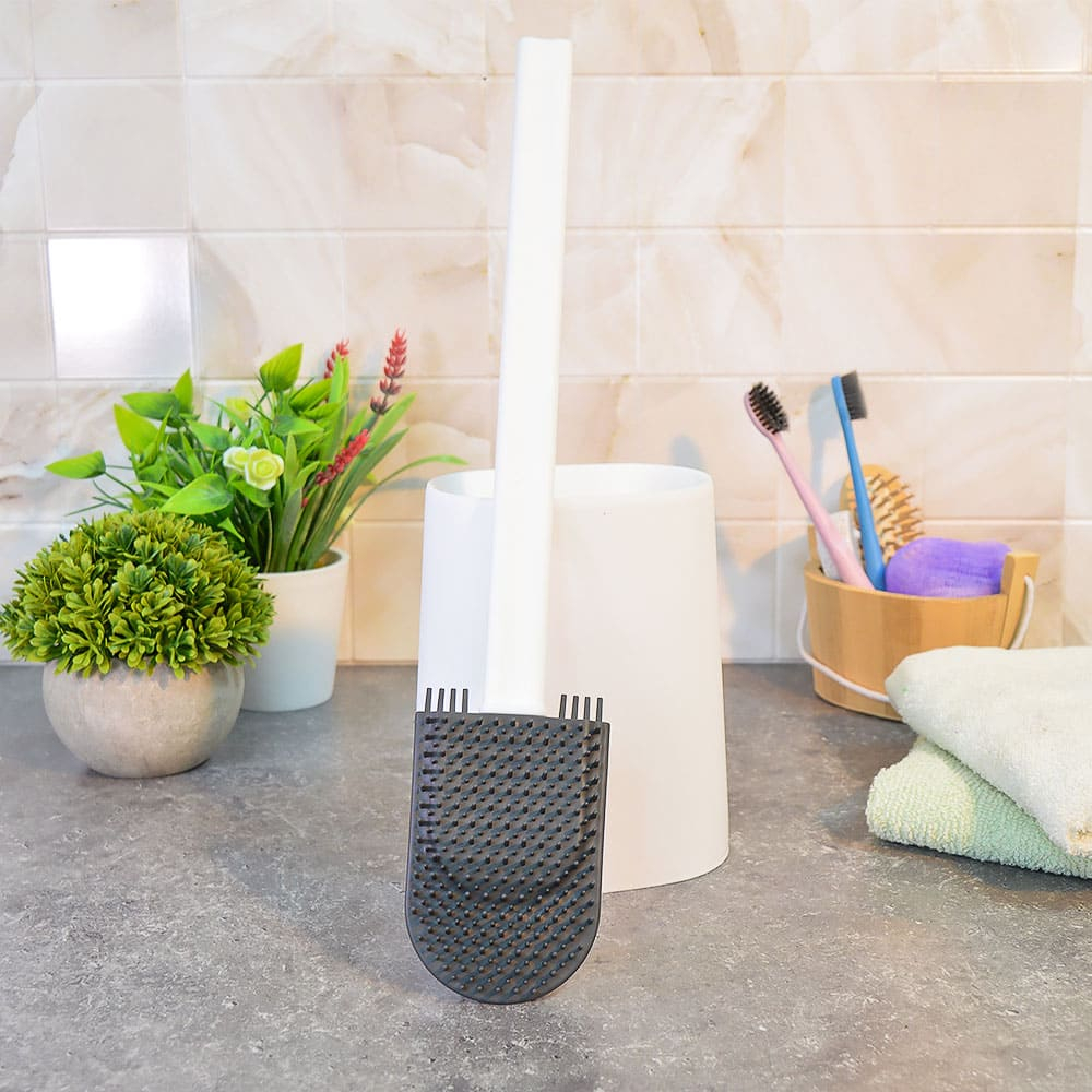 Ерш для туалета с подставкой "Делит", белый