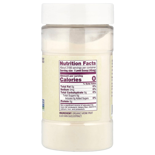 NOW Foods, Органический экстракт плодов монаха в порошке, низкокалорийный подсластитель, 105 г (3,7 унции)