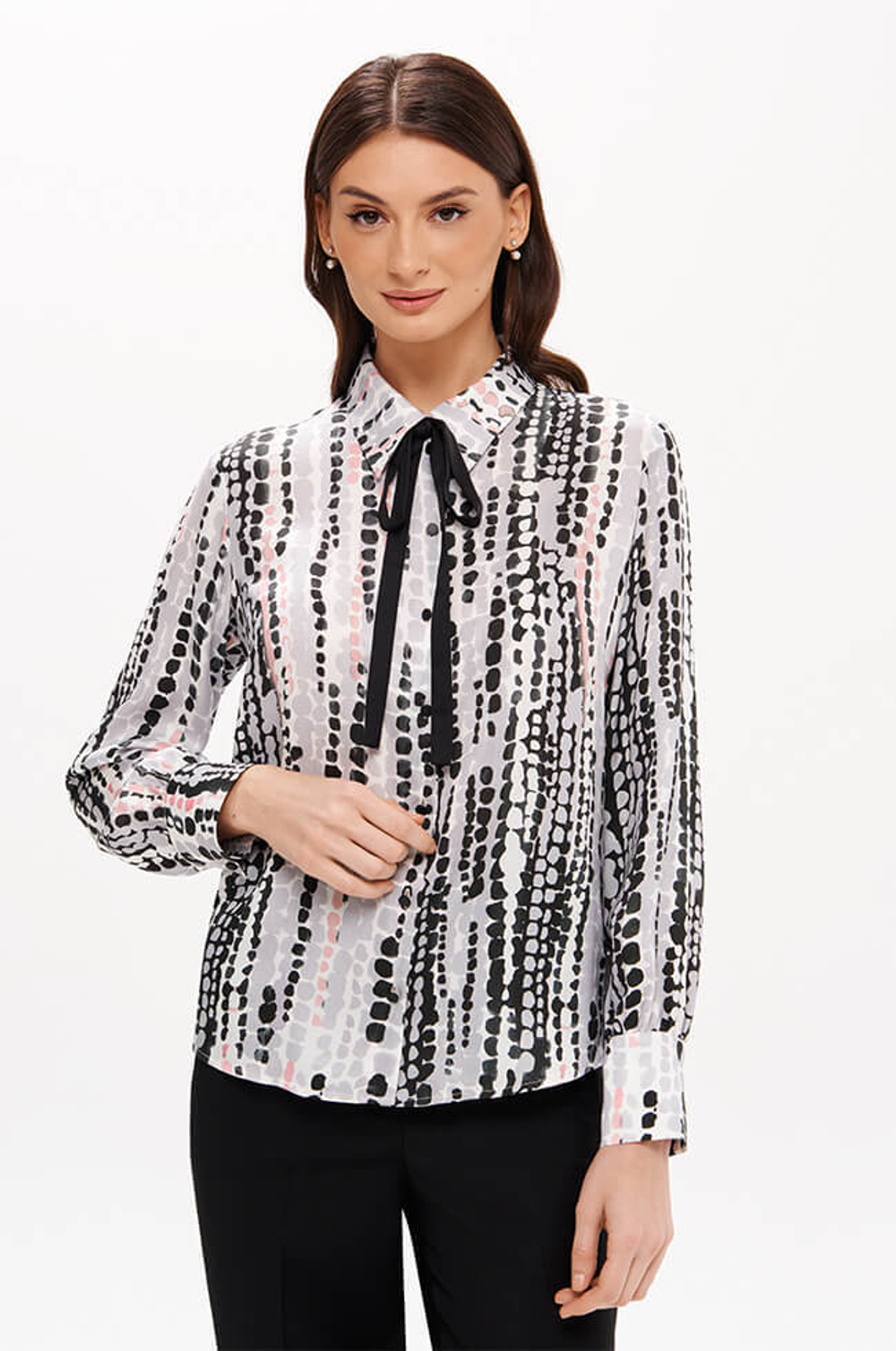 23404 Блузка женская (серый принт)
