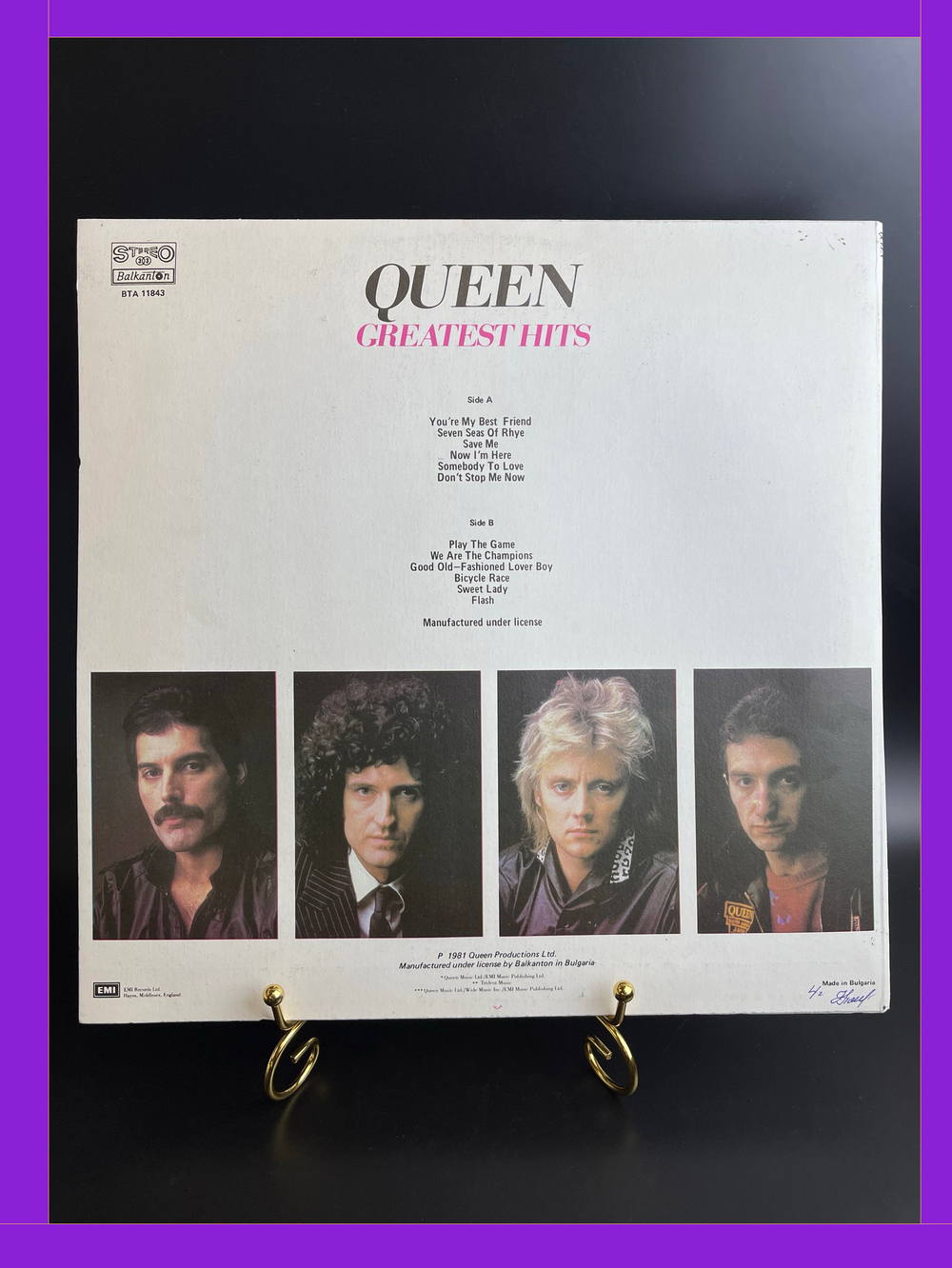 LP Queen - Greatest hits. Виниловая пластинка 12 дюймов. Балкантон Bulgaria 1981 год