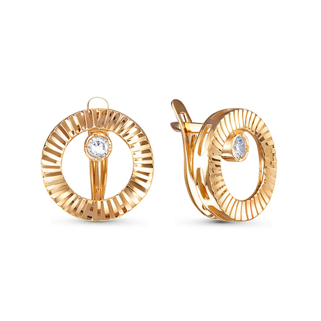 Серьги из золота 585 пробы с Фианит