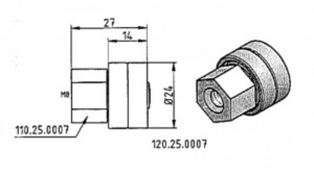 Ролик сдвижной крыши сдвоенный SESAM D=24