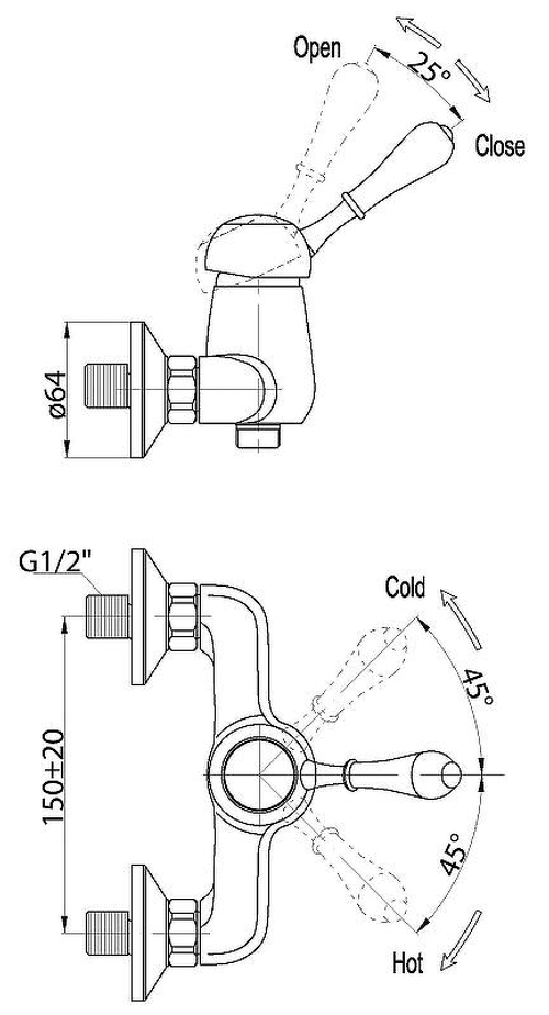 Смеситель для душа BelBagno Unique UNI-ESDM-CRM Хром