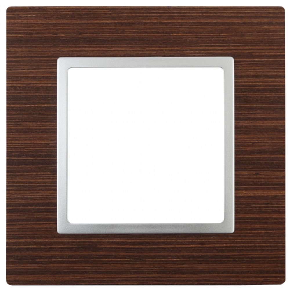 14-5301-10 ЭРА Рамка на 1 пост, дерево, Эра Elegance, венге+алюм