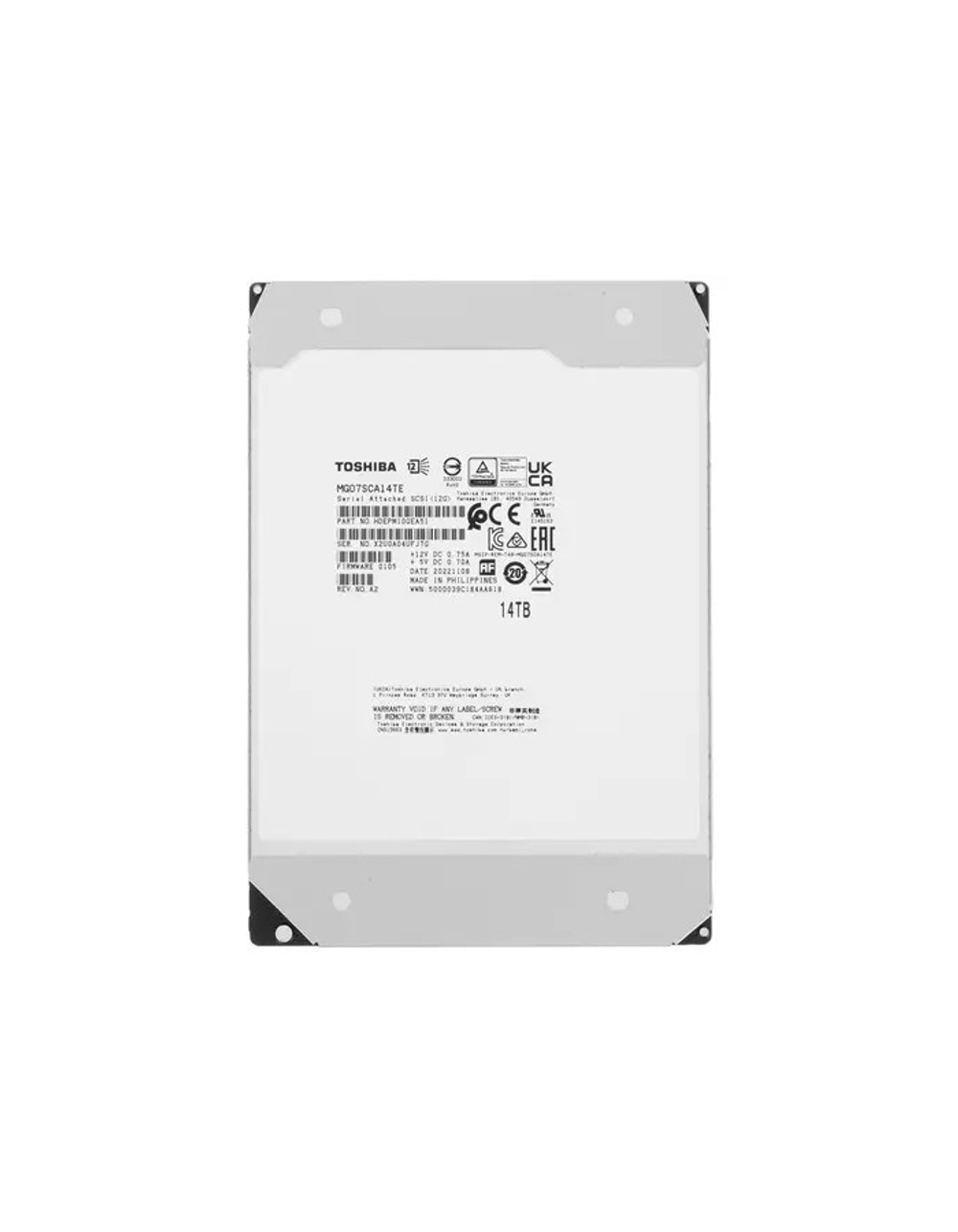 14TB Toshiba Enterprise Capacity (MG07SCA14TE) {SAS-III, 7200 rpm, 256Mb buffer, 3.5"}