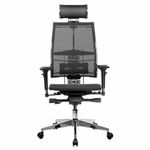 Кресло МЕТТА "YOGA" Y 4DF B2-5D, адаптивная спинка, 3D-подголовник, сверхпрочная сетка, черное