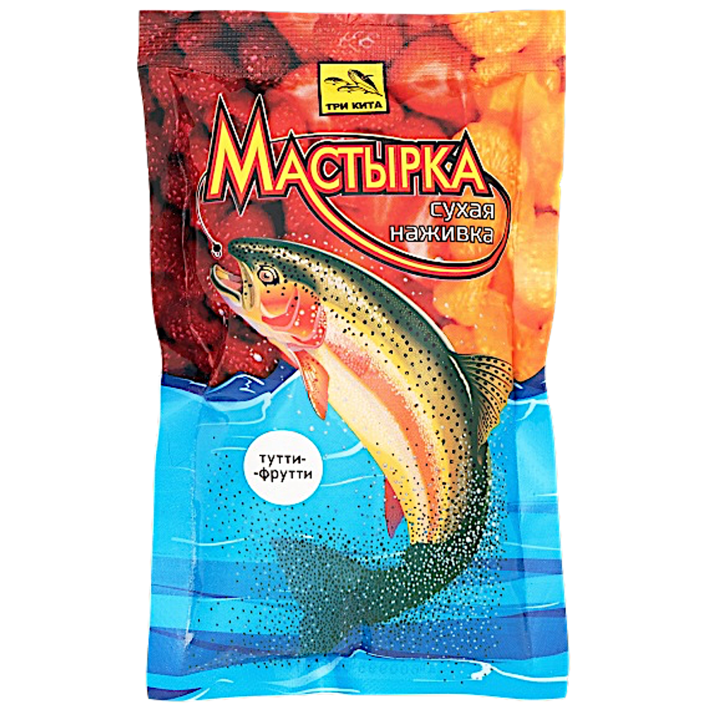 Прикормка рыб. Три Кита Мастырка Сухая наживка 100г Тутти-Фрутти