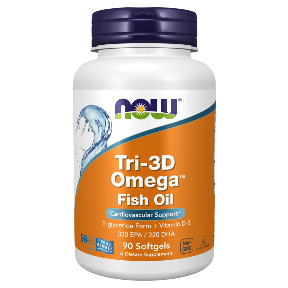 Now Foods Tri-3D Omega + Vitamin D3 90 softgels, Омега -3Д