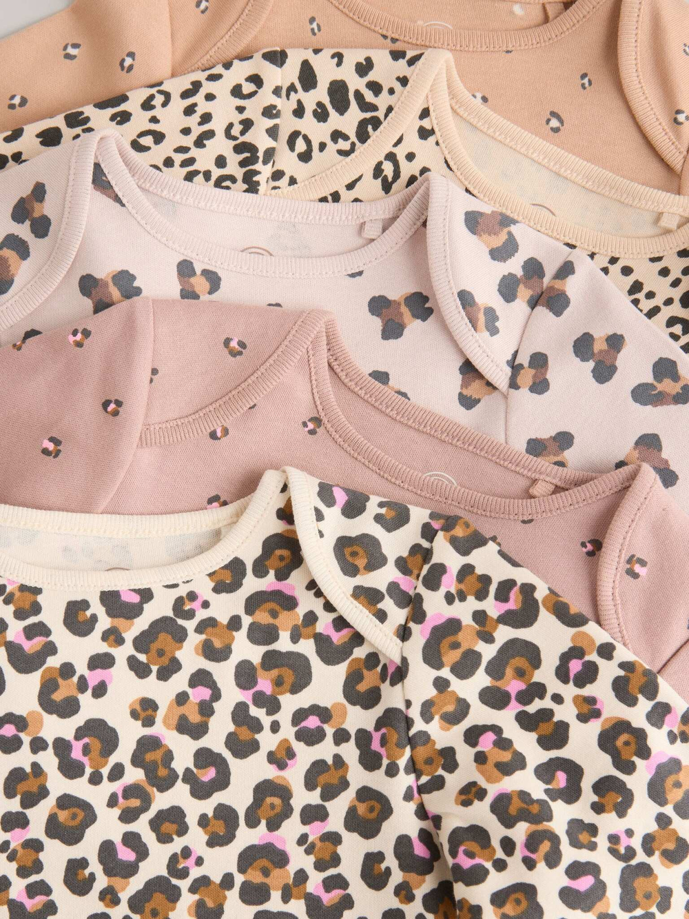 Боди с длинным рукавом для малышей Next B77-958, 5 шт., Бежевый, Розовый