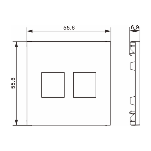 Накладка 2-я для розеток RJ45, TV, SAT, матовый карбон, серия A07